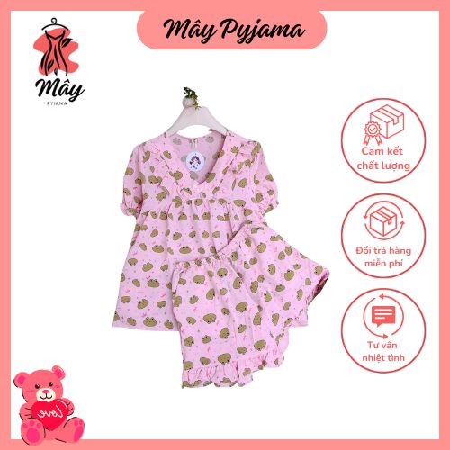 bộ đồ ngủ đùi đũi xốp hoa nhí