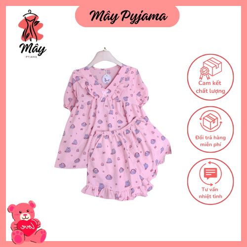 bộ đồ ngủ đùi đũi xốp hoa nhí